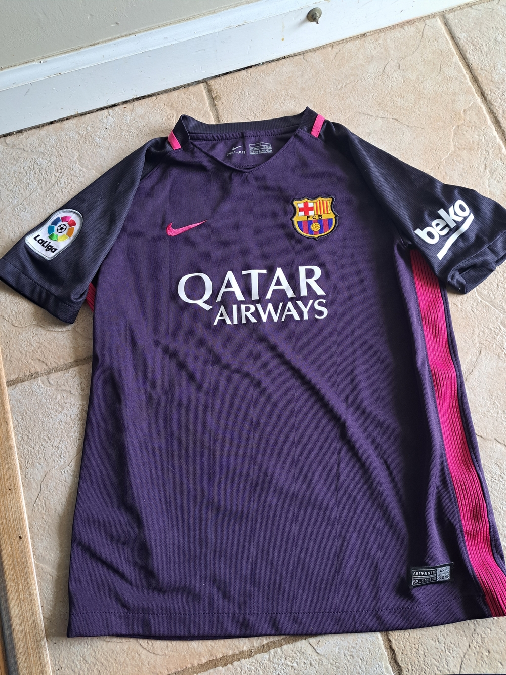 Nike FC Barcelona Kids Purple Jersey with Pink Accents